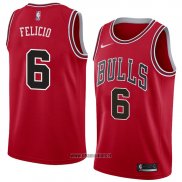Maillot Chicago Bulls Cristiano Felicio No 6 Icon 2018 Rouge