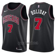 Maillot Chicago Bulls Justin Holiday No 7 Statement 2017-18 Noir