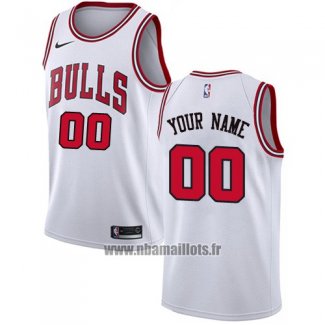 Maillot Chicago Bulls Personnalise 2017-18 Blanc