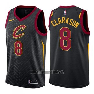 Maillot Cleveland Cavaliers Jordan Clarkson No 8 Statement 2017-18 Noir