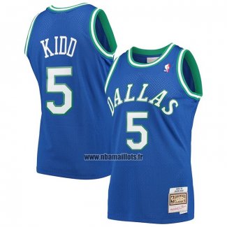 Maillot Dallas Mavericks Jason Kidd NO 5 Mitchell & Ness 1994-95 Bleu