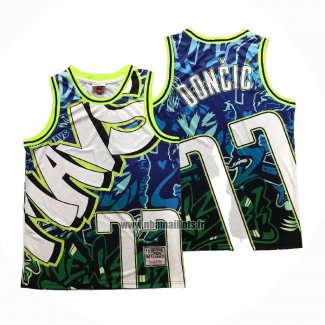 Maillot Dallas Mavericks Luka Doncic NO 77 Mitchell & Ness Bleu