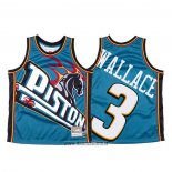 Maillot Detroit Pistons Ben Wallace NO 3 Mitchell & Ness Big Face Bleu