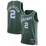 Maillot Detroit Pistons Cade Cunningham NO 2 Ville 2022-23 Vert