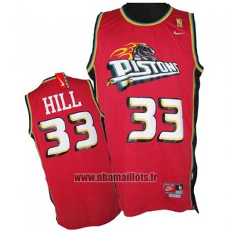 Maillot Detroit Pistons Grant Hill No 33 Retro Rouge