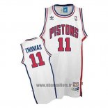 Maillot Detroit Pistons Isiah Thomas NO 11 Retro Blanc