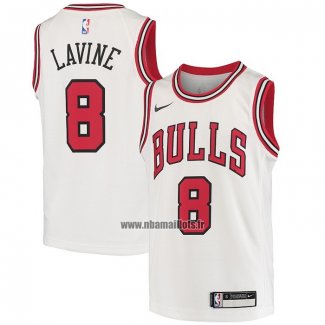 Maillot Enfant Chicago Bulls Zach Lavine NO 8 Association Blanc