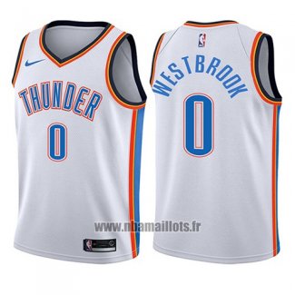 Maillot Enfant Oklahoma City Thunder Russell Westbrook No 0 Association 2017-18 Blanc