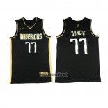 Maillot Golden Edition Dallas Mavericks No 77 Luka Doncic 2020-21 Noir