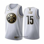 Maillot Golden Edition Denver Nuggets Nikola Jokic No 15 Blanc