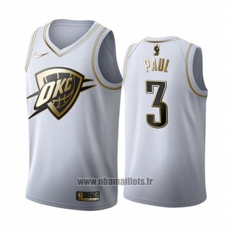 Maillot Golden Edition Oklahoma City Thunder Chris Paul No 3 2019-20 Blanc