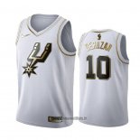 Maillot Golden Edition San Antonio Spurs Demar Derozan No 10 Blanc