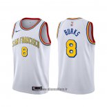 Maillot Golden State Warriors Alec Burks NO 8 Classic Edition 2019-20 Blanc
