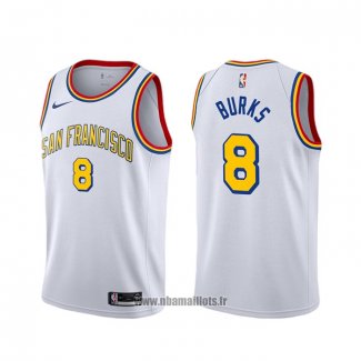 Maillot Golden State Warriors Alec Burks NO 8 Classic Edition 2019-20 Blanc