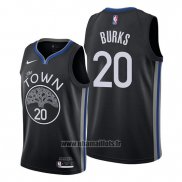 Maillot Golden State Warriors Alec Burks No 20 Ville 2019-20 Noir