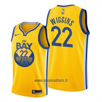 Maillot Golden State Warriors Andrew Wiggins No 22 Statement 2019-20 Jaune