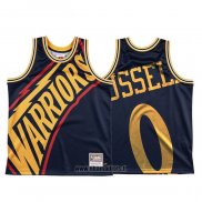 Maillot Golden State Warriors D'angelo Russell NO 0 Mitchell & Ness Big Face Bleu