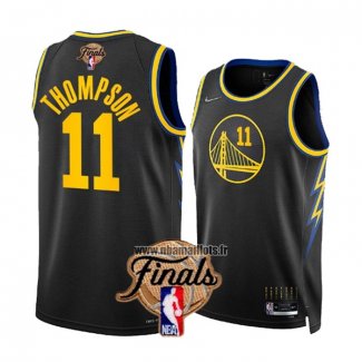 Maillot Golden State Warriors Klay Thompson NO 11 Ville 2022 NBA Finals Noir