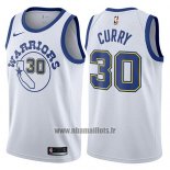 Maillot Golden State Warriors Stephen Curry No 30 Blanc 2017-18