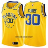 Maillot Golden State Warriors Stephen Curry No 30 Hardwood Classic 2018 Jaune