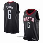 Maillot Houston Rockets Bobby Brown No 6 Statement 2018 Noir