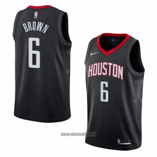 Maillot Houston Rockets Bobby Brown No 6 Statement 2018 Noir