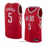 Maillot Houston Rockets Bruno Caboclo No 5 Ville 2018 Rouge