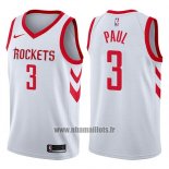 Maillot Houston Rockets Chris Paul No 3 2017-18 Blanc