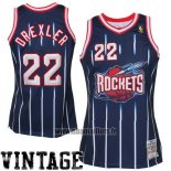 Maillot Houston Rockets Clyde Drexler No 22 Retro Bleu