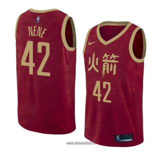 Maillot Houston Rockets Nene No 42 Ville 2018-19 Rouge