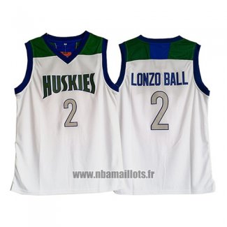 Maillot Huskies Lonzo Ball No 2 Blanc