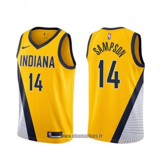 Maillot Indiana Pacers Jakarr Sampson NO 14 Statement 2019-20 Jaune