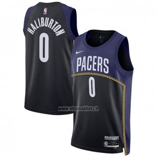 Maillot Indiana Pacers Tyrese Haliburton NO 0 Ville 2022-23 Bleu