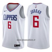 Maillot Los Angeles Clippers Deandre Jordan No 6 Association 2017-18 Blanc