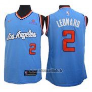 Maillot Los Angeles Clippers Kawhi Leonard No 2 2019-20 Bleu