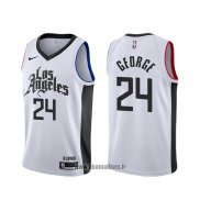 Maillot Los Angeles Clippers Paul George NO 24 Ville Blanc