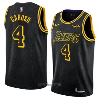 Maillot Los Angeles Lakers Alex Caruso No 4 Ville 2018 Noir