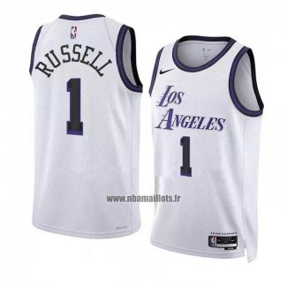 Maillot Los Angeles Lakers D'angelo Russell NO 1 Ville 2022-23 Blanc