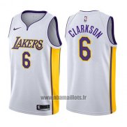Maillot Los Angeles Lakers Jordan Clarkson No 6 Association 2017-18 Blanc