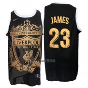 Maillot Los Angeles Lakers LeBron James NO 23 Liverpool Noir