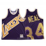 Maillot Los Angeles Lakers Shaquille O'neal NO 34 Mitchell & Ness Big Face Volet