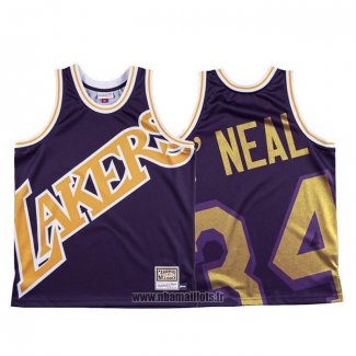 Maillot Los Angeles Lakers Shaquille O'neal NO 34 Mitchell & Ness Big Face Volet