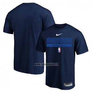 Maillot Manche Courte Dallas Mavericks Practice Performance 2022-23 Bleu2