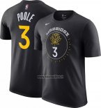 Maillot Manche Courte Golden State Warriors Jordan Poole Ville 2022-23 Noir