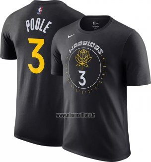 Maillot Manche Courte Golden State Warriors Jordan Poole Ville 2022-23 Noir