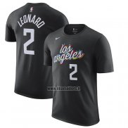 Maillot Manche Courte Los Angeles Clippers Kawhi Leonard Ville 2022-23 Noir