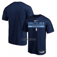 Maillot Manche Courte Memphis Grizzlies Practice Performance 2022-23 Bleu2