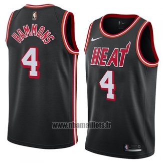 Maillot Miami Heat AJ Hammons No 4 Classic 2018 Noir