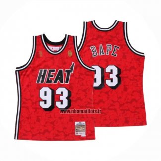 Maillot Miami Heat Bape NO 93 Mitchell & Ness Rouge