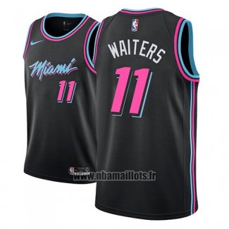 Maillot Miami Heat Dion Waiters No 11 Ville 2018-19 Noir